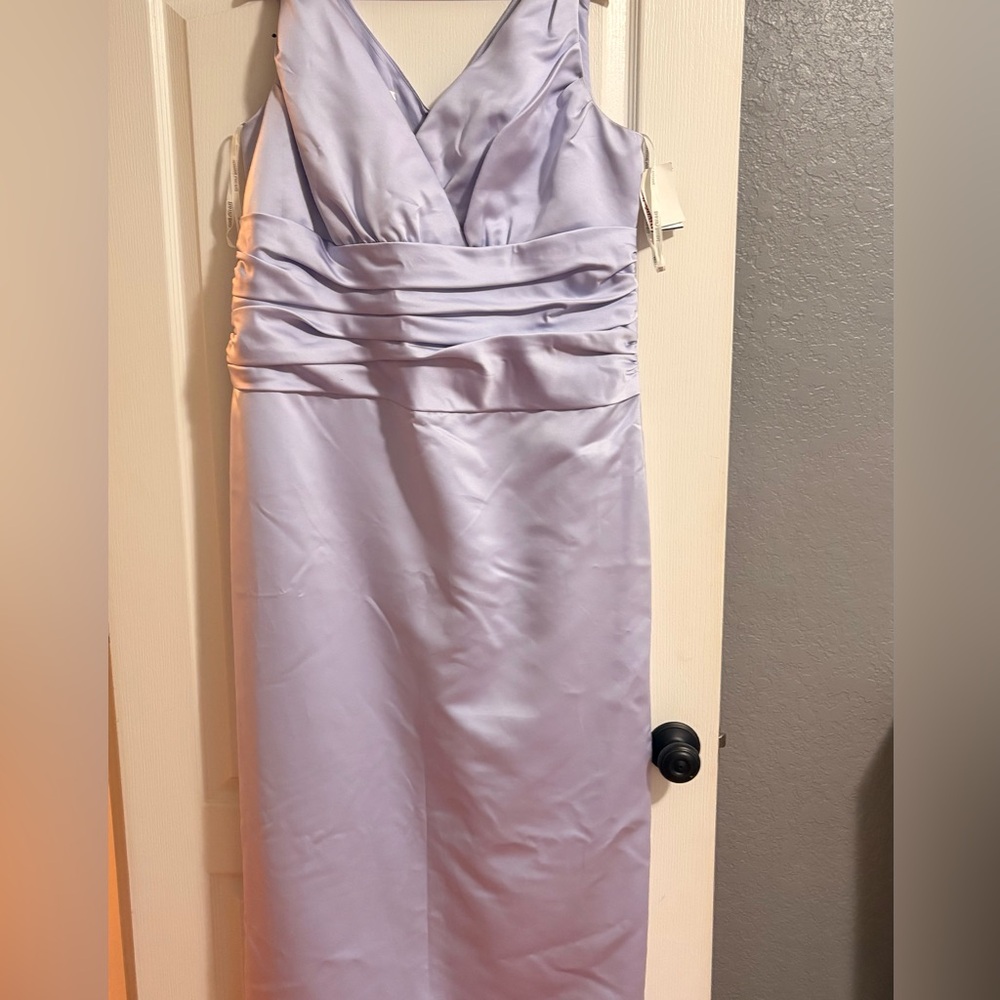 David's Bridal Light Purple Midi Dress